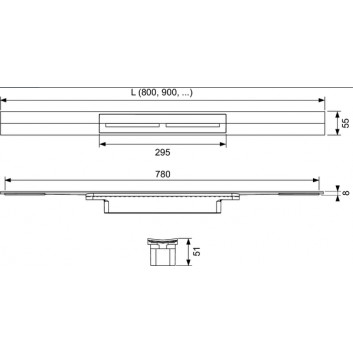 Колосник profilu prysznicowego TECEdrainprofile, кольорова powłoka PVD, 900mm, чорний шліфований хром