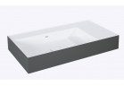 Умивальник настінний ліва 100.5x45.5cm, Elita Solid-Surface, білий мат./чорний мат.