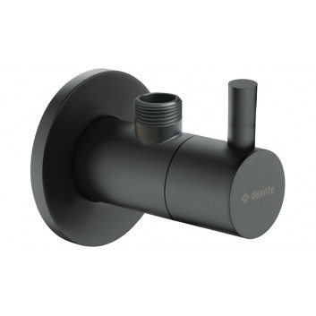 Клапан кутовий з лійкою керамічною 1/2"-3/8" круглий, Deante, nero