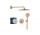 Душовий комплект прихований з верхнім душем Rainshower mono 310 , Grohe Essence, brushed warm sunset