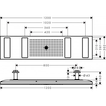 Модуль термостатичний Axor ShowerSolutions Select 670/90 do 5 odbiorników, прихований - золотий optyczny polerowany