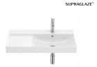 Умивальник настінний Roca One, права, 80x46cm, z переливом, з отвором na baterie, з покриттям Superglaze - біла