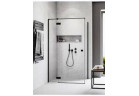Двері душові Radaway Essenza New Black KDJ 120 cm, ліве, скло прозорі з покриттям Easy Clean, profil чорний мат.