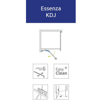 Бічна стінка S1 70 Radaway Essenza New Black KDJ 66.7-68.2-200cm, profil чорний, скло прозоре