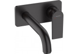Змішувач для умивальника Hansgrohe Vernis Shape одноважільний, з краном 20,7 cm, настінний, прихований - чорний мат.