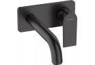 Змішувач для умивальника Hansgrohe Vernis Shape одноважільний, з краном 20,7 cm, настінний, прихований - чорний мат.