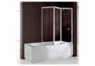 Ширма для ванни Novellini Aurora 9 трьохсекційний, складаний z możliwością odwrócenia - 138x138H cm, білий профіль, скло przeźr