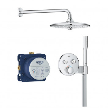 Душовий комплект Grohe Grohtherm SmartControl, прихований, змішувач термостатичний, z лійкою душова, хром