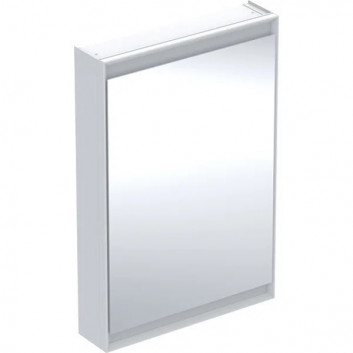 Шафа з дзеркалом z ComfortLight i dwojgiem двері, установка на стіну, висота 90 cm, Geberit ONE - Алюміній anodyzowane 