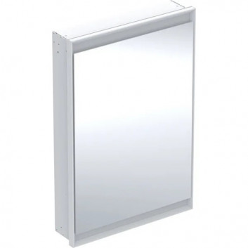 Шафа з дзеркалом Geberit One z ComfortLight i jednymi drzwiami, установка на стіну, висота 90 cm - колір білий, powierzchnia алюміній malowane proszkowo