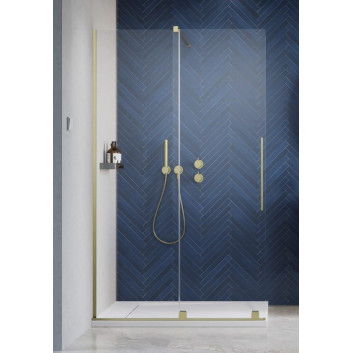 Душова кабіна Radaway Furo Brushed Gold Walk-in 1200x2000 mm, ze stabilizatorem poprzecznym, правий варіант - скло прозоре, profil золотий szczotkowany