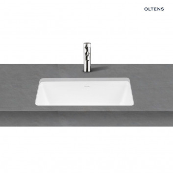 Умивальник на стільницю Oltens Hamnes, 60x42,5cm, овальна, без переливу, powłoka SmartClean, біла