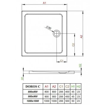 піддон Dolphi Radaway Doros D 1300x900 прямокутний- sanitbuy.pl