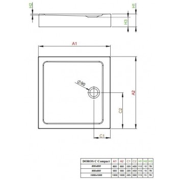 Акриловий піддон Radaway Doros C квадратний 80x80 cm- sanitbuy.pl