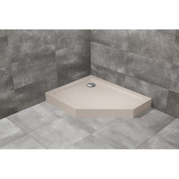 П ятикутний душевий піддон лівий з корпусом Radaway Doros PT E Compact 100x80cm білий