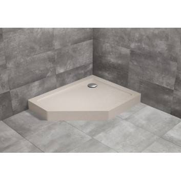П ятикутний душевий піддон лівий з корпусом Radaway Doros PT E Compact 100x80cm - stone kaszmirowy