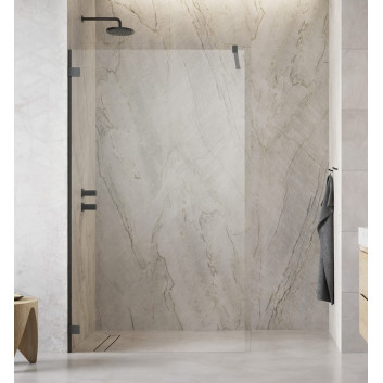 Двері розсувні walk-in Radaway Furo, праве, з стінкою, 160x200cm, скло прозоре, profil хром