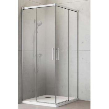 Двері розсувні Radaway Idea Black 80 частина ліва кабіни 78-79.5x200.5cm, скло прозоре, profil чорний- sanitbuy.pl