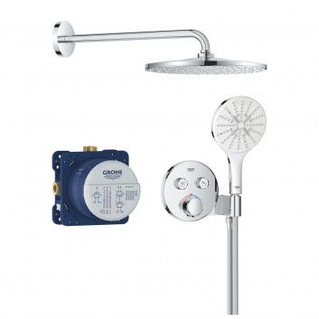 Душовий комплект Grohe Precision Thermostat з верхнім душем Vitalio Rain Mono 310 - хром