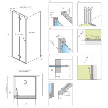 Душова кабіна Radaway Modo X I 120, przejrzysta, 1180x2000mm