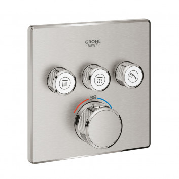 Змішувач прихований Grohe Grohtherm SmartControl термостатичний 3-приймачі wody колір нержавіюча сталь