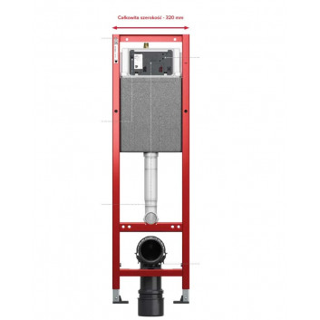 Стелаж прихований WC TECEprofil, висота montażowa 1120mm, ze spłuczką Octa II