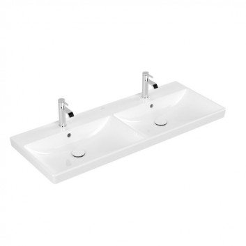 Меблевий умивальник, прямокутна Villeroy & Boch Avento білий Alpin, 100 x 47 x 16,5 cm, переливання, 2 otwory na baterię, powłoka CeramicPlus