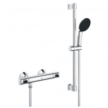 Змішувач душовий з термостатом Grohe Grohtherm 800, на стінку, з комплектом для душа, хром