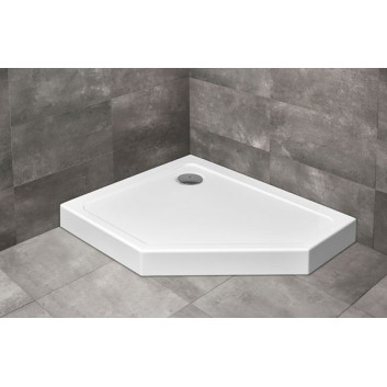 П ятикутний душевий піддон Radaway Doros Plus PT E, 100x90cm, правий, акрильний, білий
