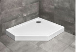П ятикутний душевий піддон Radaway Doros PT E Compact, 90x80 cm, лівий, акрильний - білий