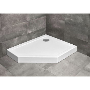 П ятикутний душевий піддон Radaway Doros PT E Compact, 90x80 cm, лівий, акрильний - білий