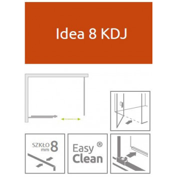 Двері кабіни prysznicowej Radaway Idea 8 KDJ 110, ліве, 1000x2000mmm, скло прозоре, хром