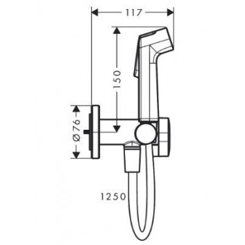 Душова головка Hansgrohe Bidette 1 jet S EcoSmart dla wody zimnej з важелем і шлангом для душа 125 cm - хром