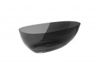 Ванна вільностоячий Besco Xara 160x75 cm овальна Carbon Grey, maskownica чорний matt