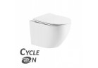 Підвісний унітаз Laveo Desna CycleOn 2.0, коротка 49x36 cm, bezkołnierzowa, wirowa з сидінням з мікроліфтом Slim - біла
