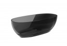 Ванна вільностоячий Besco Mexa 170x78 cm овальна Carbon Grey, maskownica чорний matt