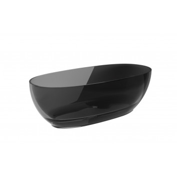 Ванна вільностоячий Besco Xara 160x75 cm овальна Carbon Grey, maskownica чорний matt