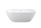 Ванна вільностоячий Besco Navia 150x80 cm овальна біла, maskownica syfonu z переливом біла