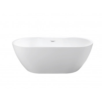 Ванна вільностоячий Besco Mexa 170x78 cm овальна Carbon Grey, maskownica чорний matt