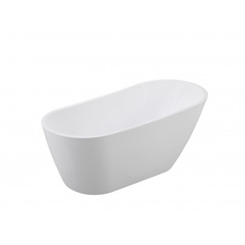 Ванна вільностоячий Besco Navia 150x80 cm овальна біла, maskownica syfonu z переливом біла