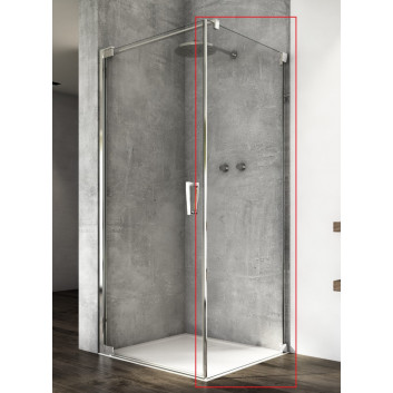 Маятникові двері Ronal Cadura односекційні z profilem przyściennym CA1C, 80x200 cm, лівий варіант - скло прозорі, срібний глянцевий профіль