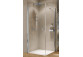 Душові розпашні двері розміром Huppe Solva безкаркасні, кріплення ліве, 500-1250 x 200x1200 mm, з бічною стінкою, скло прозорі Anti-Plaque, срібний глянцевий профіль