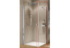 Бічна стінка Huppe Solva частково "в каркас" чотирикут. 90x200 cm, установка на піддоні - скло прозорі Anti-Plaque, срібний глянцевий профіль
