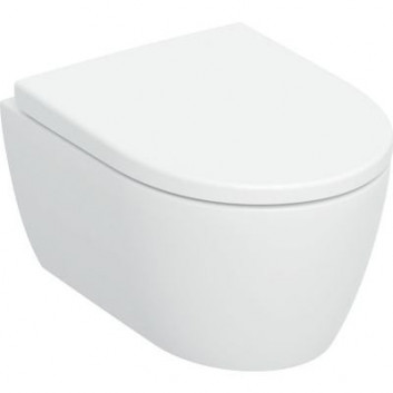 Раковина WC навісна Geberit iCon 53x36 cm, bez kołnierza, spłukiwanie wirowe з сидінням з мікроліфтом - біла