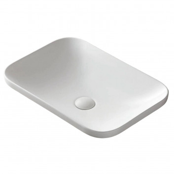 Умивальник на стільницю Corsan Olvena овальна 60x40x15 cm з пробкою klik-klak білийm