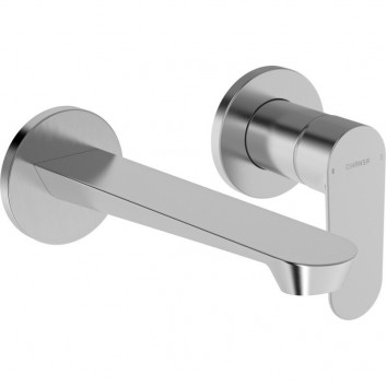 Змішувач для умивальника HansaGenesis, element на стіну, кран 20,3 cm - чорний мат.