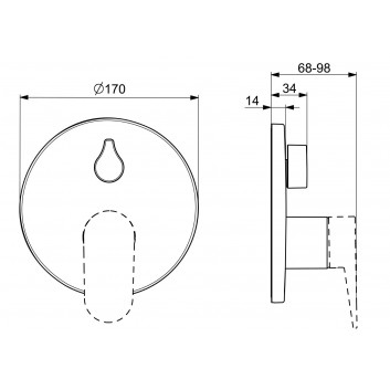 Змішувач для умивальника HansaGenesis, element на стіну, кран 20,3 cm - хром