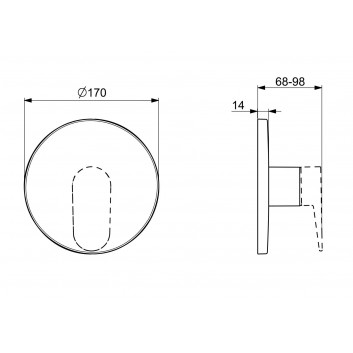 Змішувач для умивальника HansaGenesis, element на стіну, кран 20,3 cm - хром