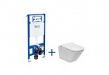 Комплект прихований Roca DUPLO ONE + раковина WC підвісна GAP ROUND COMPACTO RIMLESS з сидінням SLIM, біла