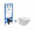 Комплект прихований Roca DUPLO ONE + раковина WC підвісна ONA RIMLESS COMPACTO з сидінням з мікроліфтом SLIM, біла